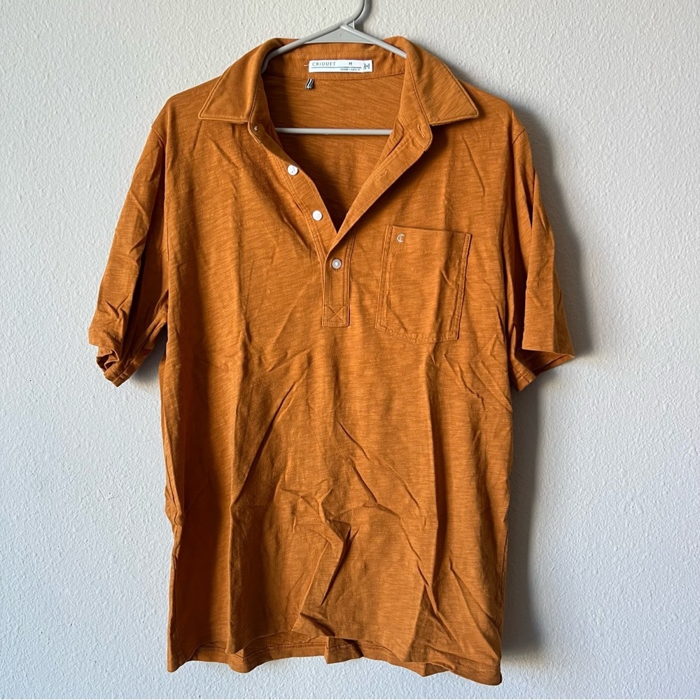 Criquet Men's Burnt Orange Button Down Shirt